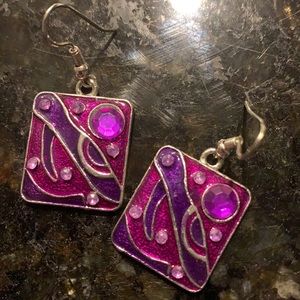 Beautiful purple hanging earrings - fashion jewelry!